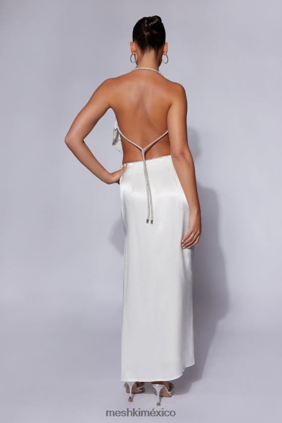 Meshki falda larga con cuerdas y diamantes de Christie blanco ropa H48F8H1429