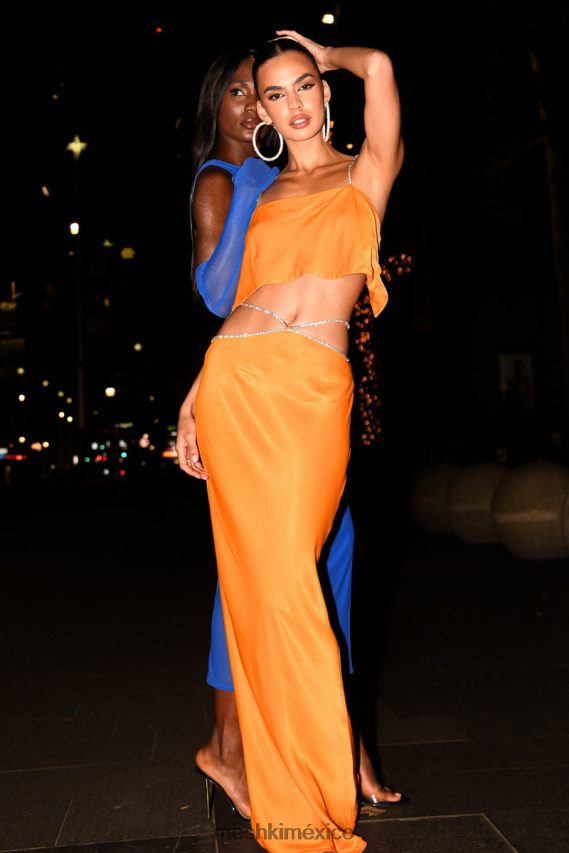 Meshki falda larga dayana con strass mandarín ropa H48F8H1384