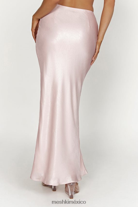 Meshki falda larga de satén raine rubor rosa ropa H48F8H1433