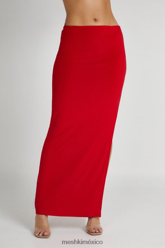 Meshki falda larga jeanine con espalda descubierta rojo ropa H48F8H1279