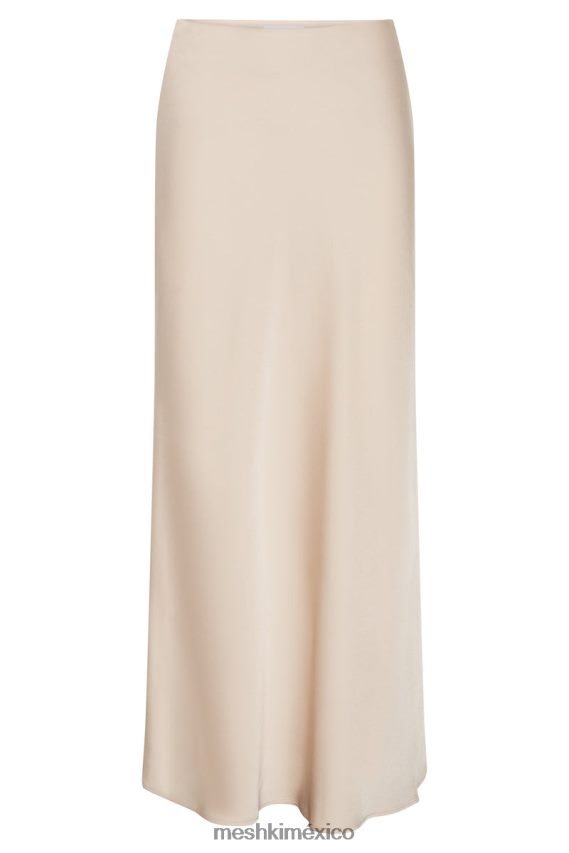 Meshki falda maxi de satén missy champán ropa H48F8H1349