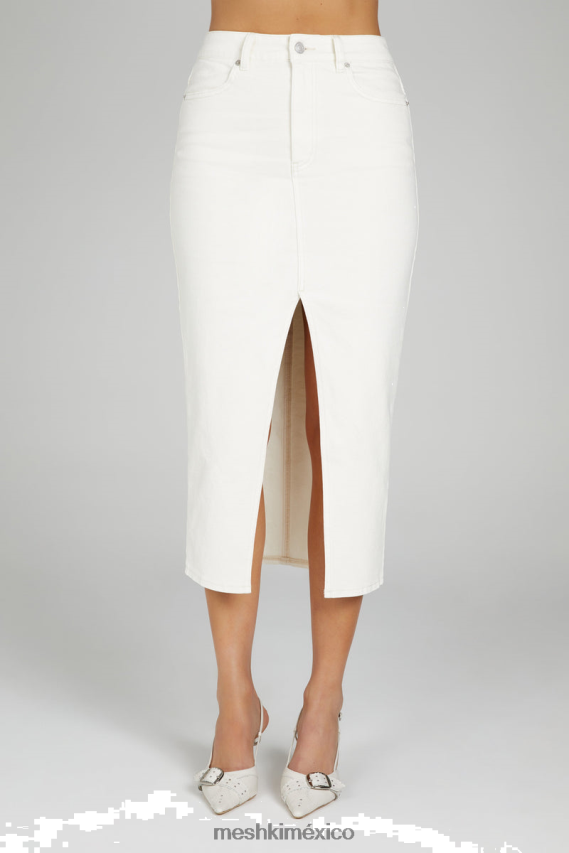 Meshki falda midi vaquera de acacia crudo ropa H48F8H1283