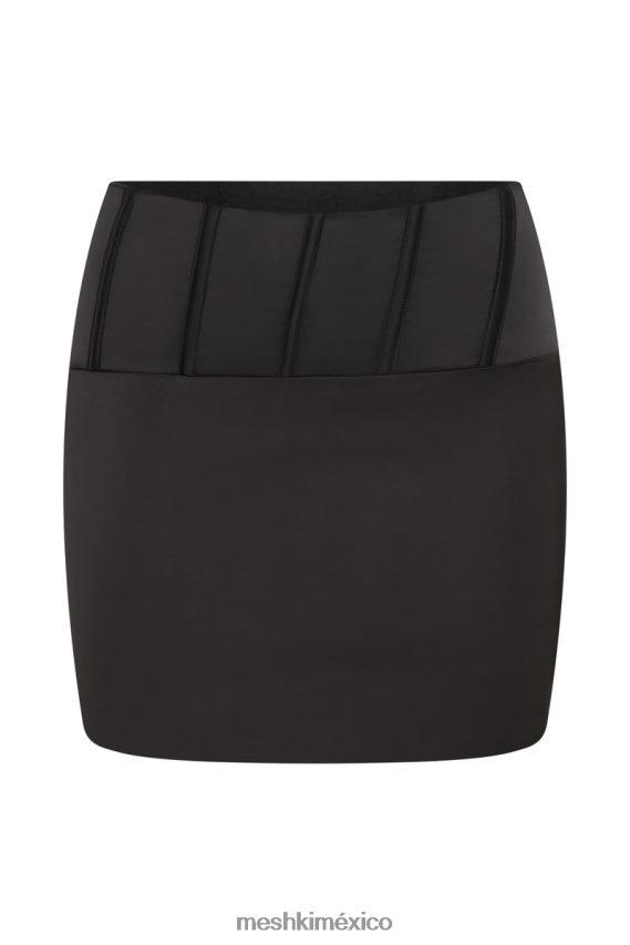 Meshki minifalda con corsé escarlata negro ropa H48F8H1516