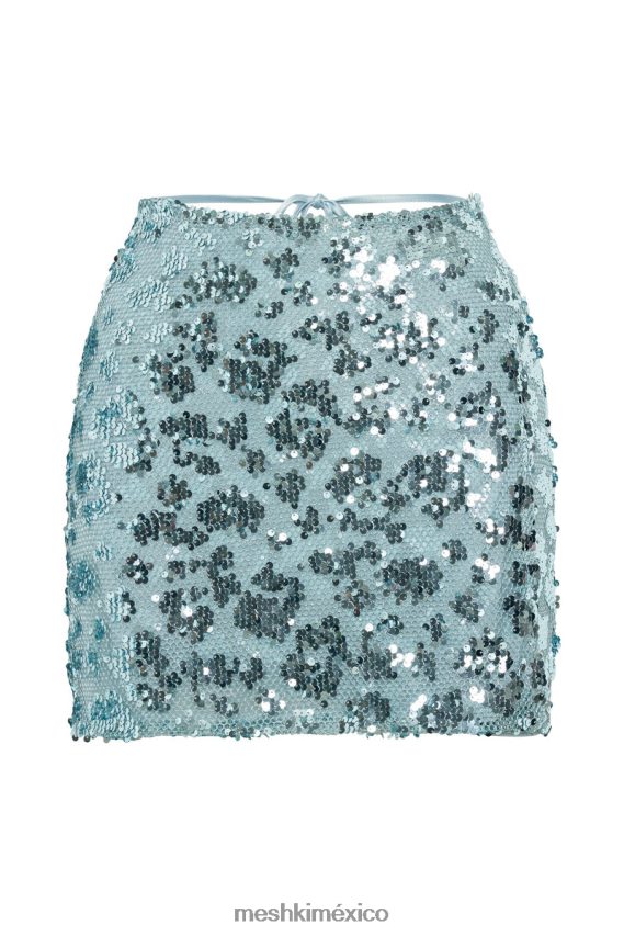 Meshki minifalda cruzada con lentejuelas alexia azul pálido ropa H48F8H1400
