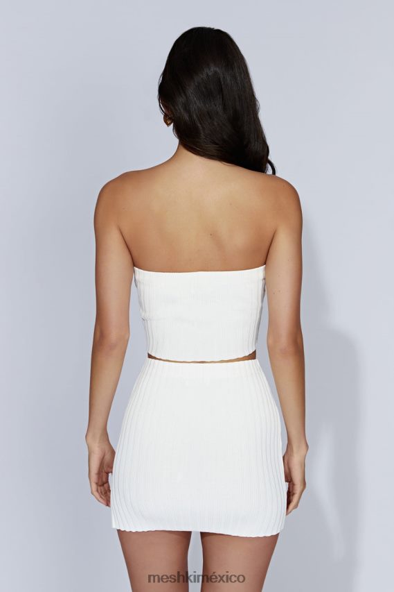 Meshki minifalda de punto Shiloh de talle bajo blanquecino ropa H48F8H1556