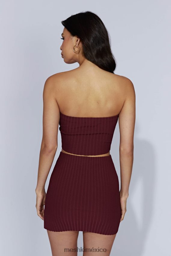 Meshki minifalda de punto Shiloh de talle bajo chocolate con cerezas ropa H48F8H1468