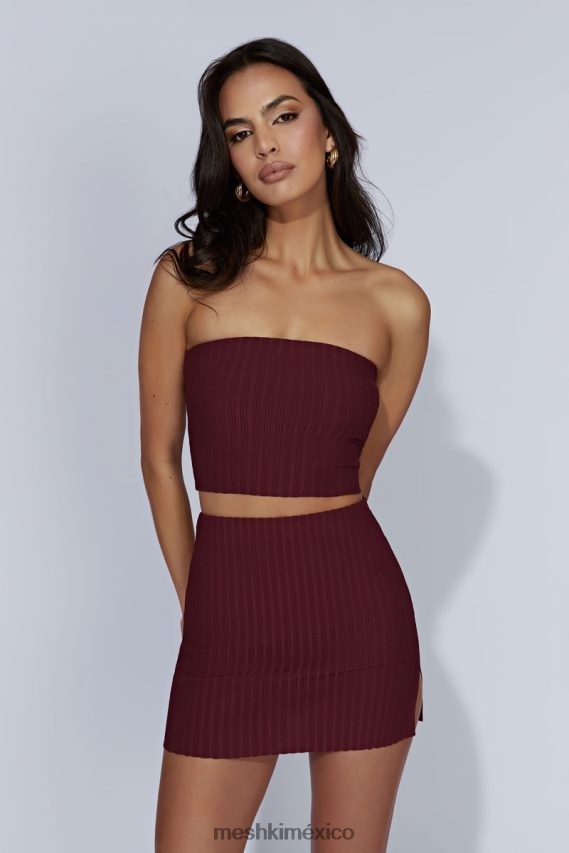 Meshki minifalda de punto Shiloh de talle bajo chocolate con cerezas ropa H48F8H1468