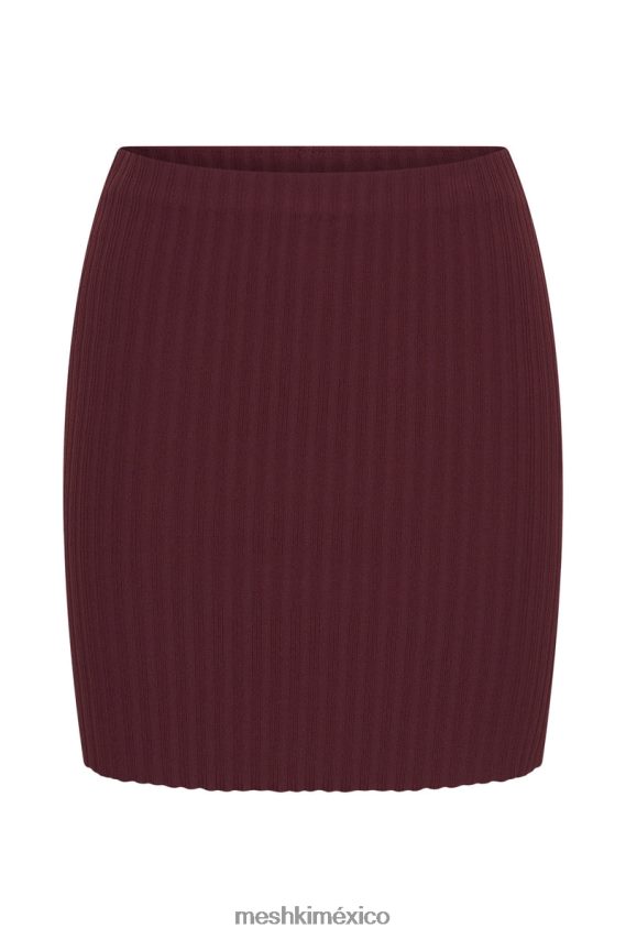 Meshki minifalda de punto Shiloh de talle bajo chocolate con cerezas ropa H48F8H1468