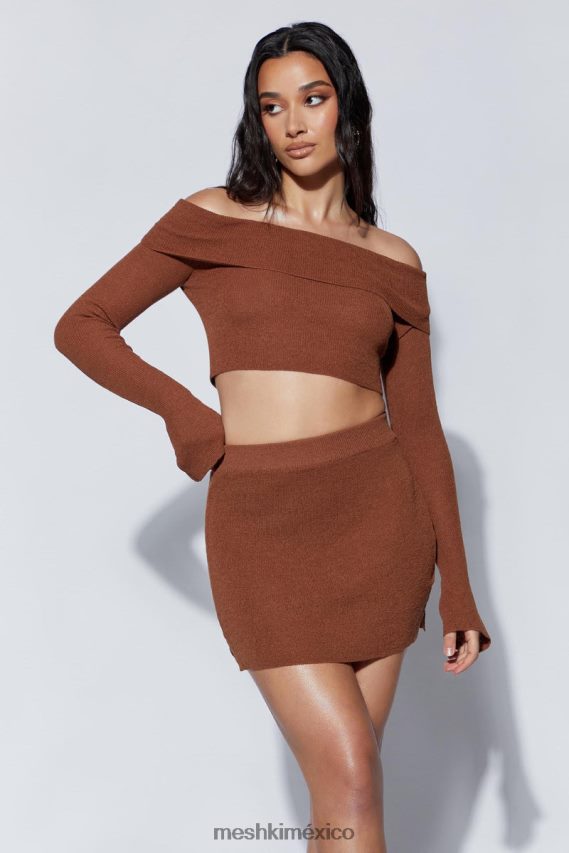 Meshki minifalda de punto esme arcilla ropa H48F8H1456