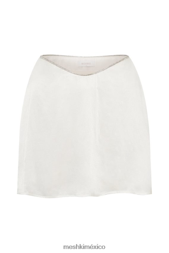 Meshki minifalda flauta con cuerda y strass talulah blanco ropa H48F8H1548