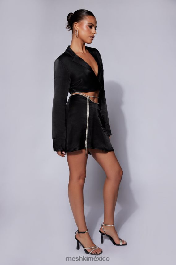 Meshki minifalda flauta con cuerda y strass talulah negro ropa H48F8H1544