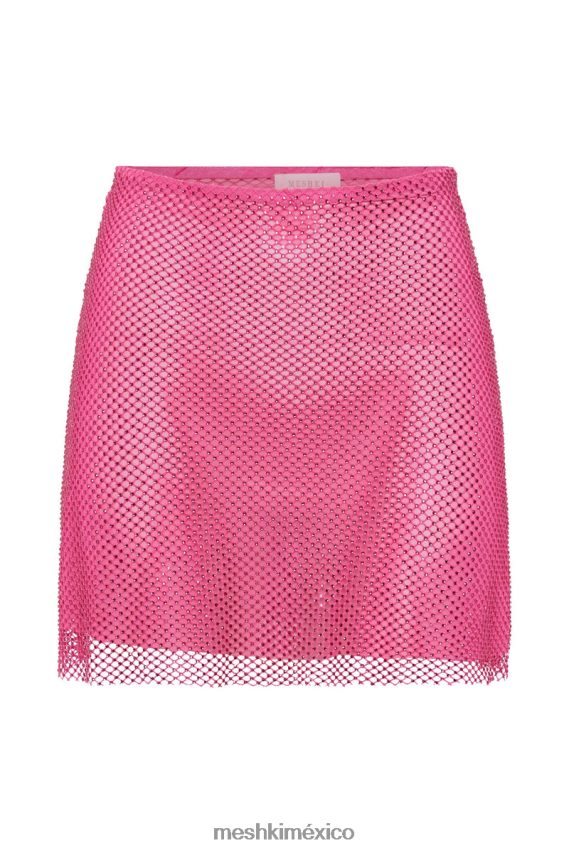 Meshki minifalda hilton de malla con strass Rosa Rosa ropa H48F8H1402
