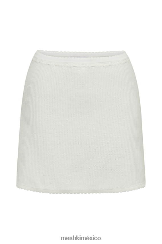 Meshki minifalda kyra tipo gofre blanco ropa H48F8H1342