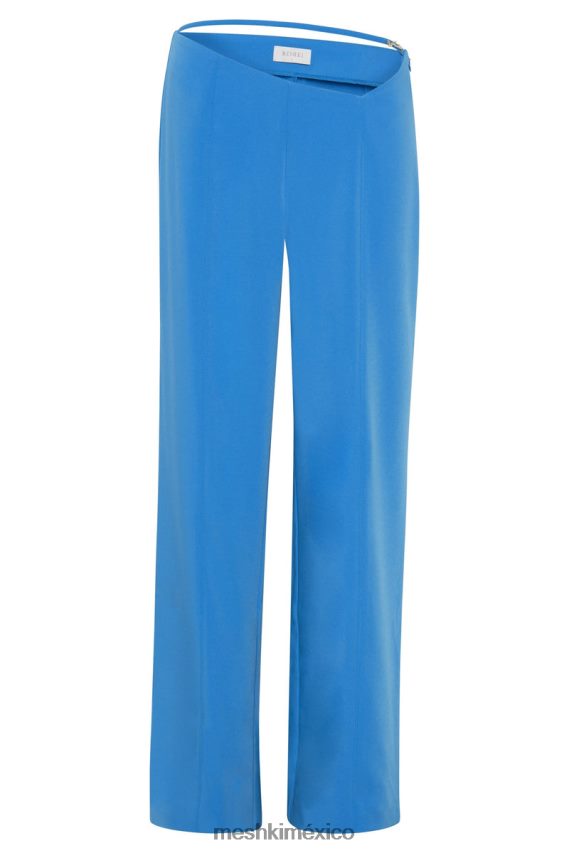 Meshki pantalón bahar de tiro medio con tira ancha en la pierna azul celeste ropa H48F8H1482