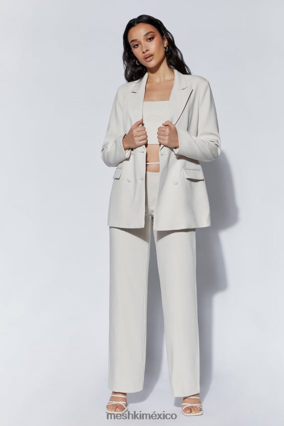 Meshki pantalón bahar de tiro medio con tira ancha en la pierna trigo ropa H48F8H1588