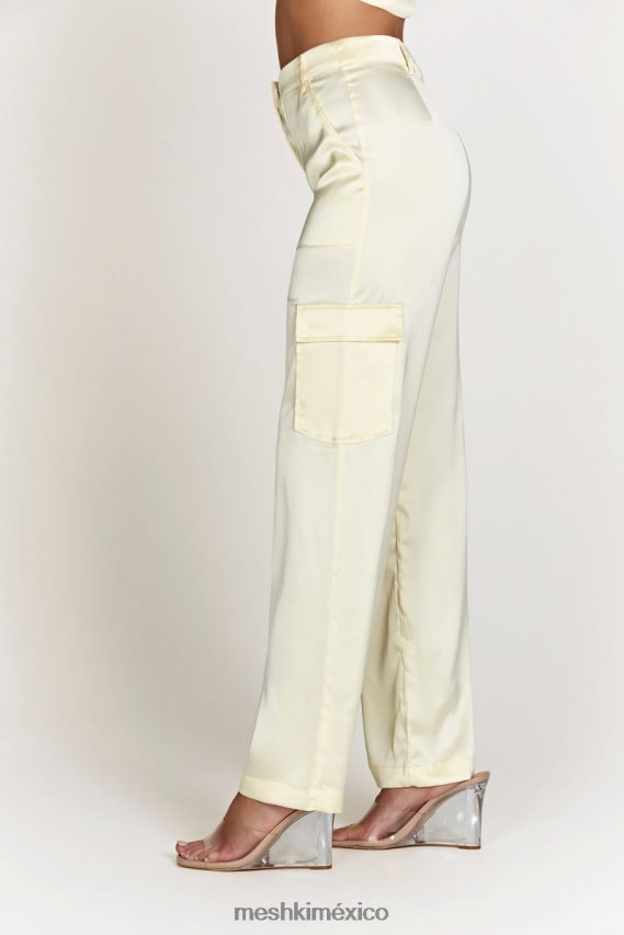 Meshki pantalón cargo amaya de satén hueso ropa H48F8H1511