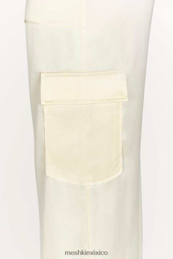 Meshki pantalón cargo amaya de satén hueso ropa H48F8H1511