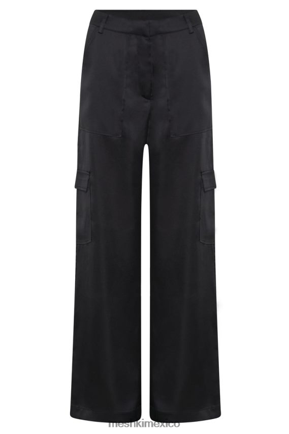 Meshki pantalón cargo amaya de satén negro ropa H48F8H1574