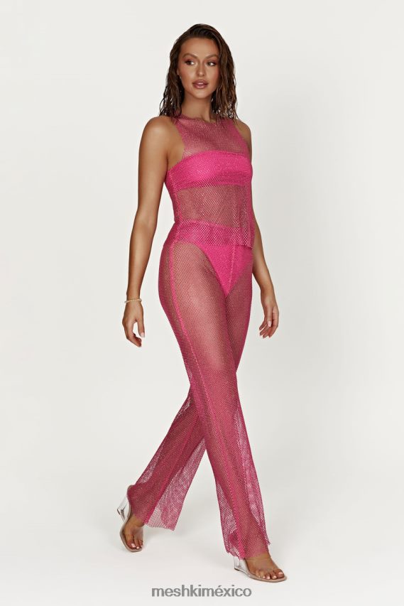 Meshki pantalón de malla con diamantes emerson Rosa Rosa ropa H48F8H1614