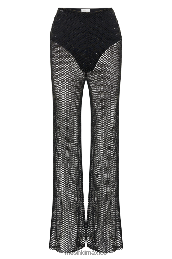 Meshki pantalón de malla con diamantes emerson negro ropa H48F8H1280
