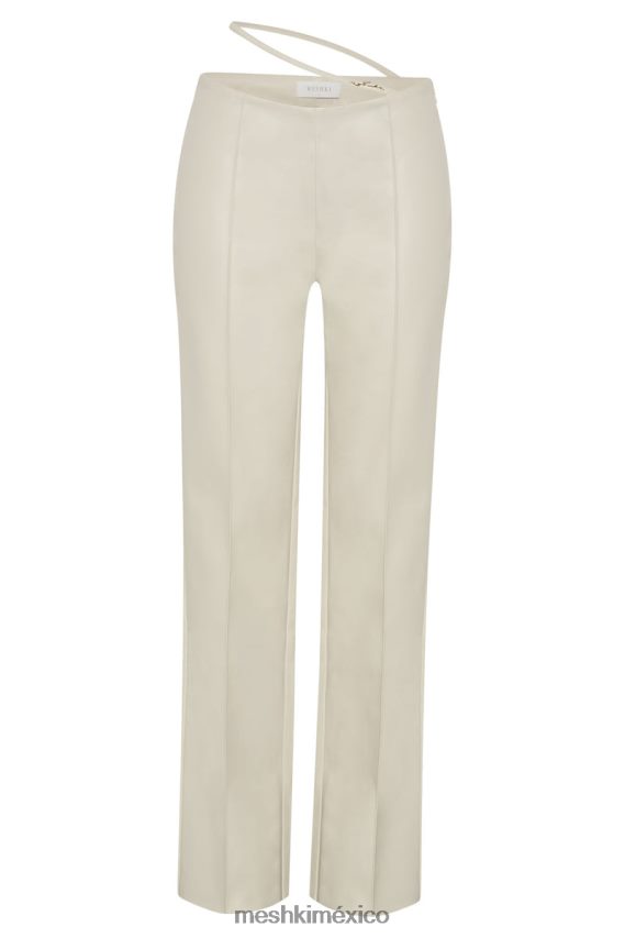 Meshki pantalón de pu de talle medio y pernera ancha zarsa trigo ropa H48F8H1469