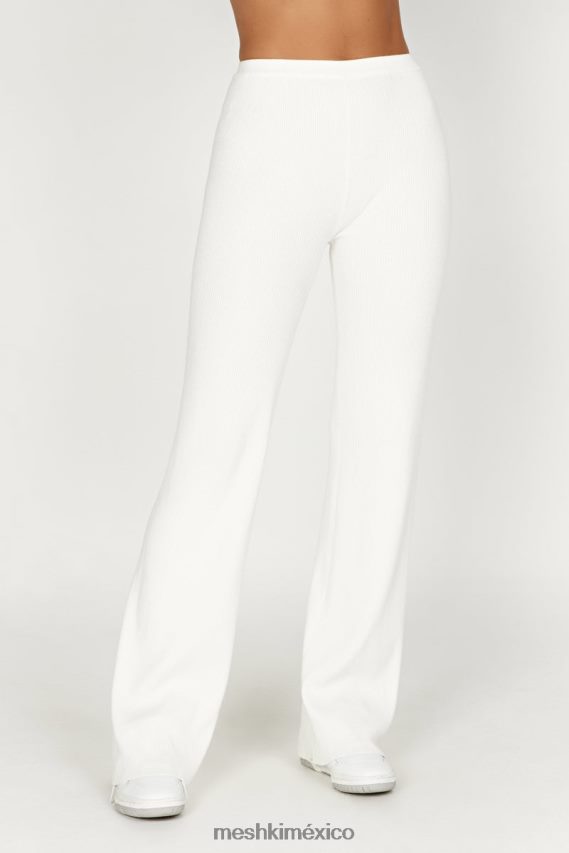 Meshki pantalón de punto linnie de pierna recta blanco ropa H48F8H1395