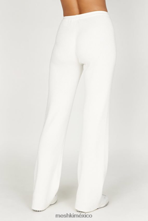Meshki pantalón de punto linnie de pierna recta blanco ropa H48F8H1395
