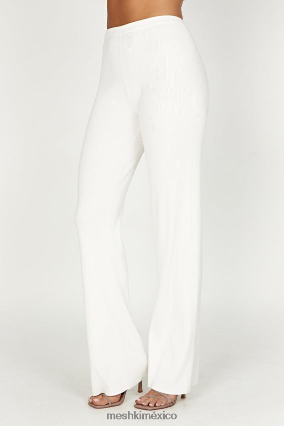 Meshki pantalón de punto linnie de pierna recta blanco ropa H48F8H1395