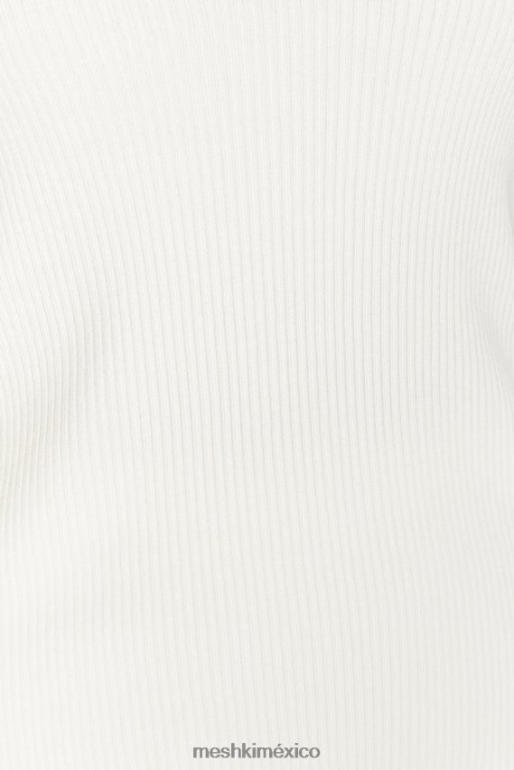 Meshki pantalón de punto linnie de pierna recta blanco ropa H48F8H1395