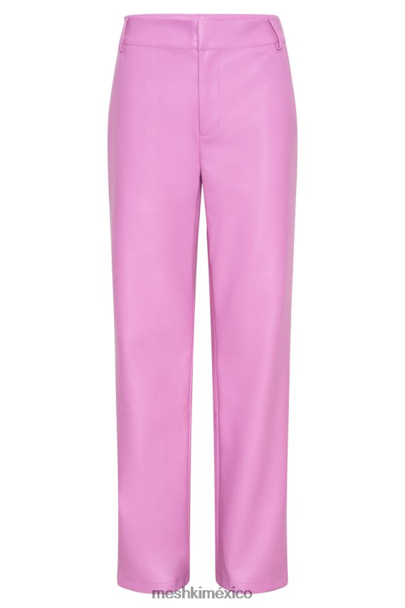 Meshki pantalón matilda holgado de talle bajo de piel sintética Rosa Rosa ropa H48F8H1434
