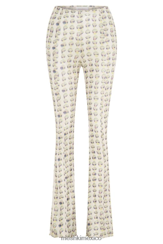 Meshki pantalón recto de malla nora impresión alienígena ropa H48F8H1602