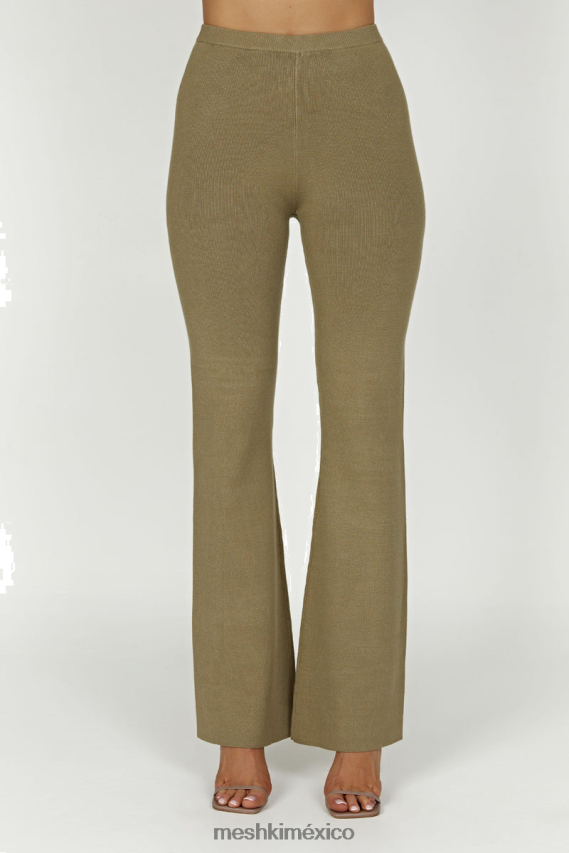 Meshki pantalones acampanados rosetta aceituna ropa H48F8H1389