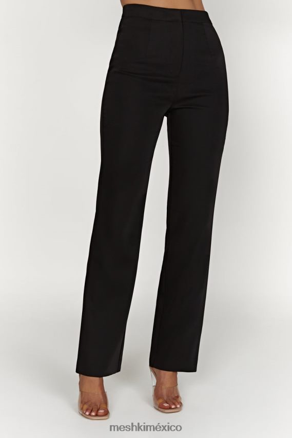 Meshki pantalones allanah de pierna recta negro ropa H48F8H1311