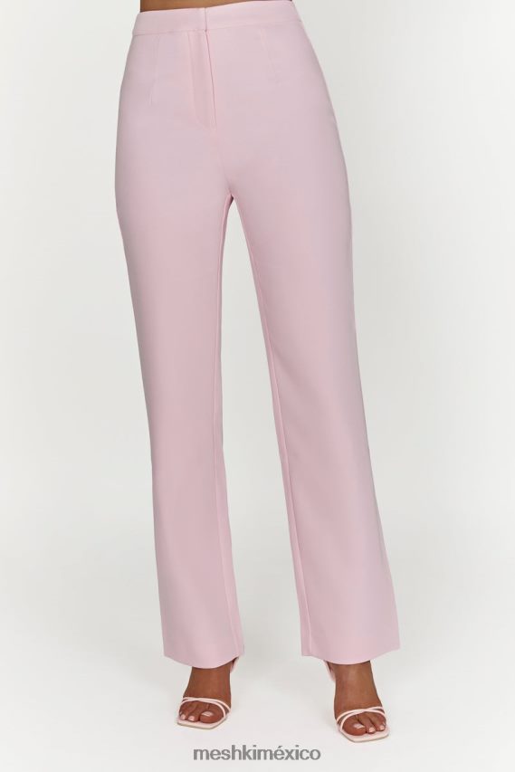 Meshki pantalones allanah de pierna recta rubor rosa ropa H48F8H1426