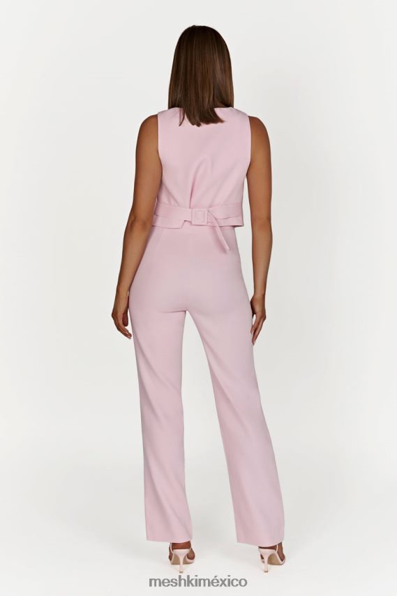 Meshki pantalones allanah de pierna recta rubor rosa ropa H48F8H1426