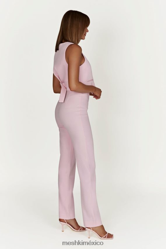 Meshki pantalones allanah de pierna recta rubor rosa ropa H48F8H1426
