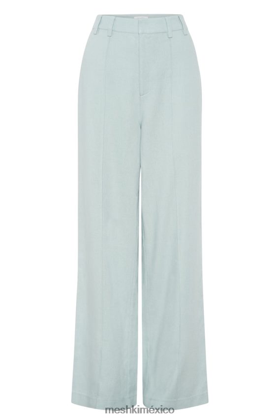 Meshki pantalones anchos julie de lino azul pálido ropa H48F8H1519