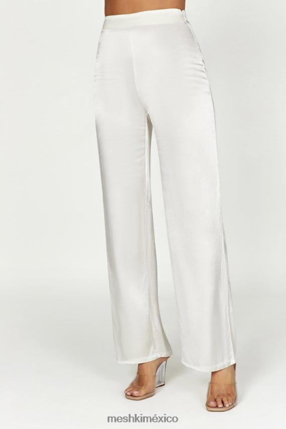 Meshki pantalones de raso aspyn Marfil ropa H48F8H1517