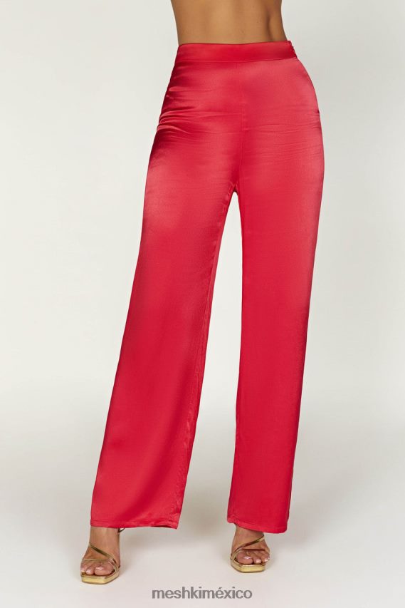 Meshki pantalones de raso aspyn rojo ropa H48F8H1428