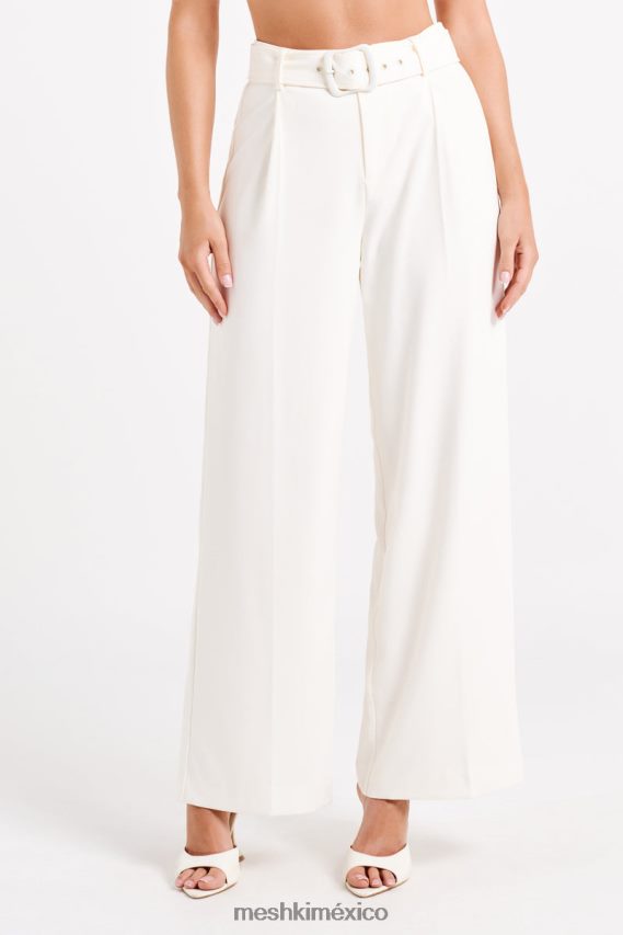 Meshki pantalones de traje con pernera ancha tenley Marfil ropa H48F8H1248