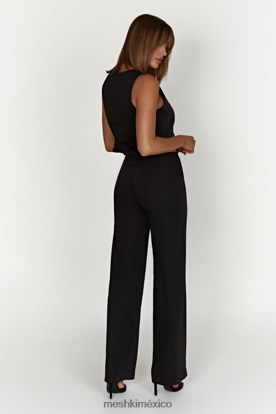 Meshki pantalones de traje de talle bajo laurie negro ropa H48F8H1442