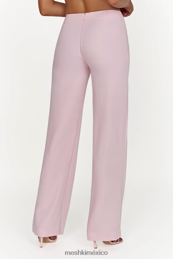 Meshki pantalones de traje de talle bajo laurie rubor rosa ropa H48F8H1462