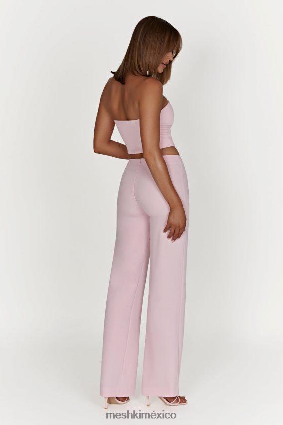 Meshki pantalones de traje de talle bajo laurie rubor rosa ropa H48F8H1462