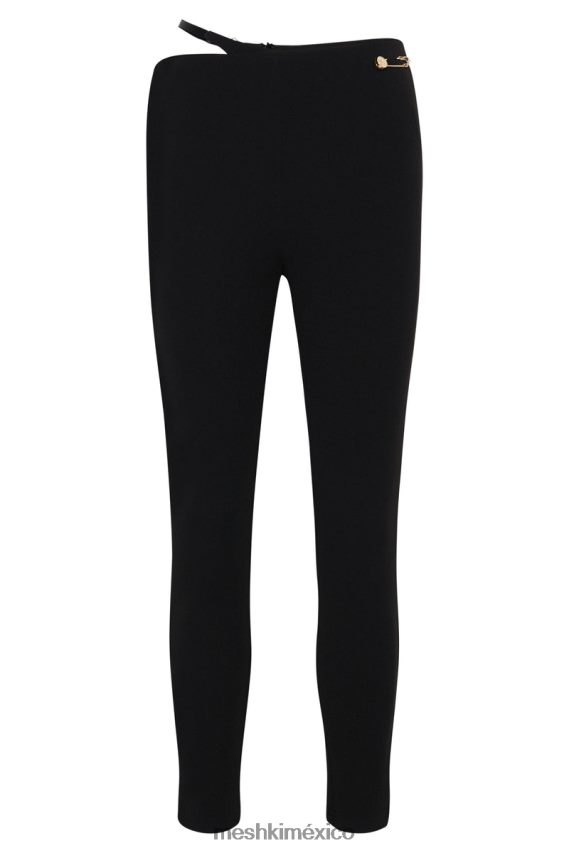 Meshki pantalones irene con corte delantero en v negro ropa H48F8H1595