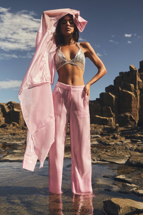 Meshki pantalones transparentes kinsley rosa caramelo ropa H48F8H1607