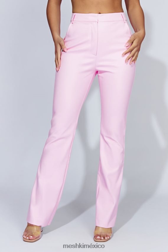 Meshki pantalones tyra de pernera recta de piel sintética Bebé rosa ropa H48F8H1431