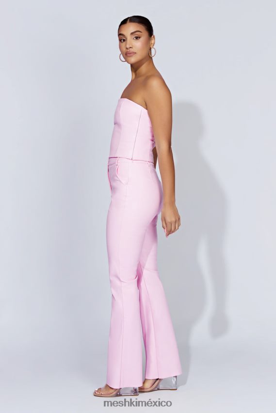 Meshki pantalones tyra de pernera recta de piel sintética Bebé rosa ropa H48F8H1431