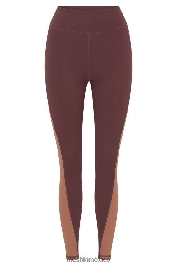 Meshki leggins con paneles de dos tonos Libby caoba/bronceado ropa H48F8H1475