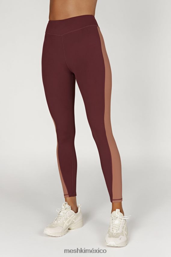 Meshki leggins con paneles de dos tonos Libby caoba/bronceado ropa H48F8H1475