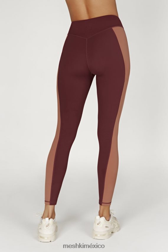 Meshki leggins con paneles de dos tonos Libby caoba/bronceado ropa H48F8H1475